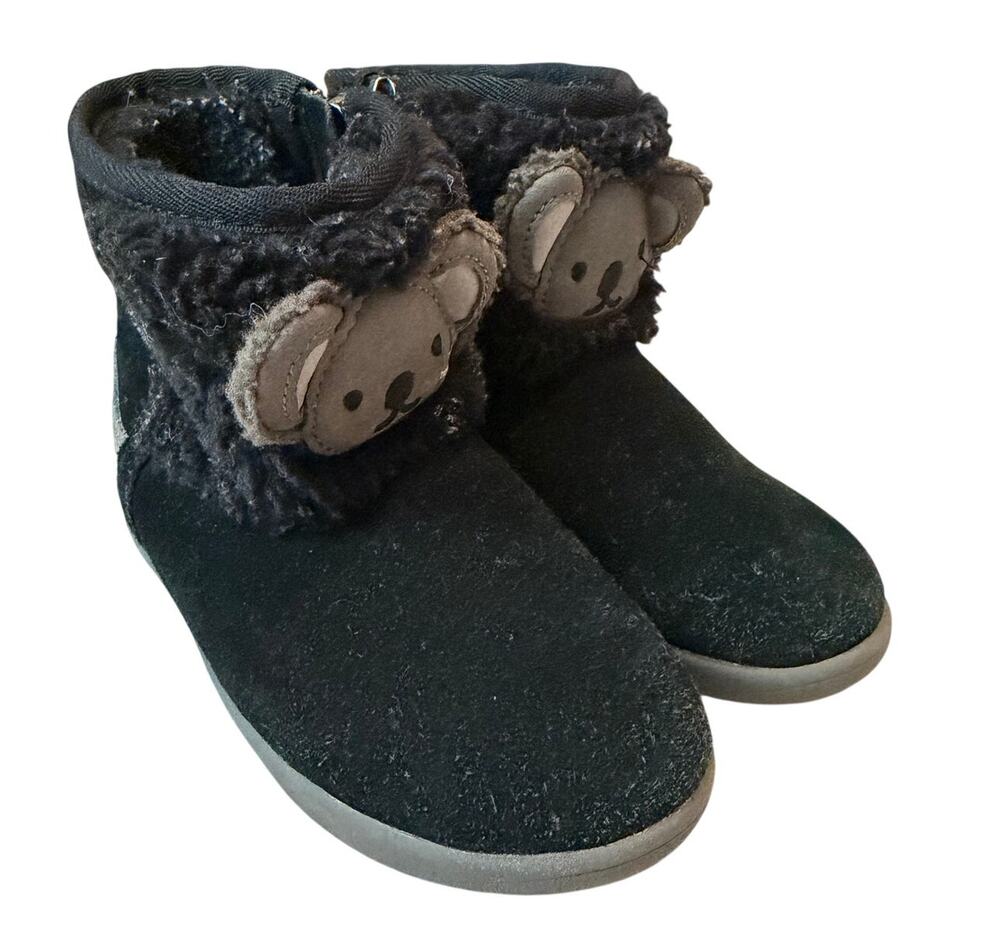 UGG Australia Toddler Size 11 Koala Stuffie Boots Black Suede